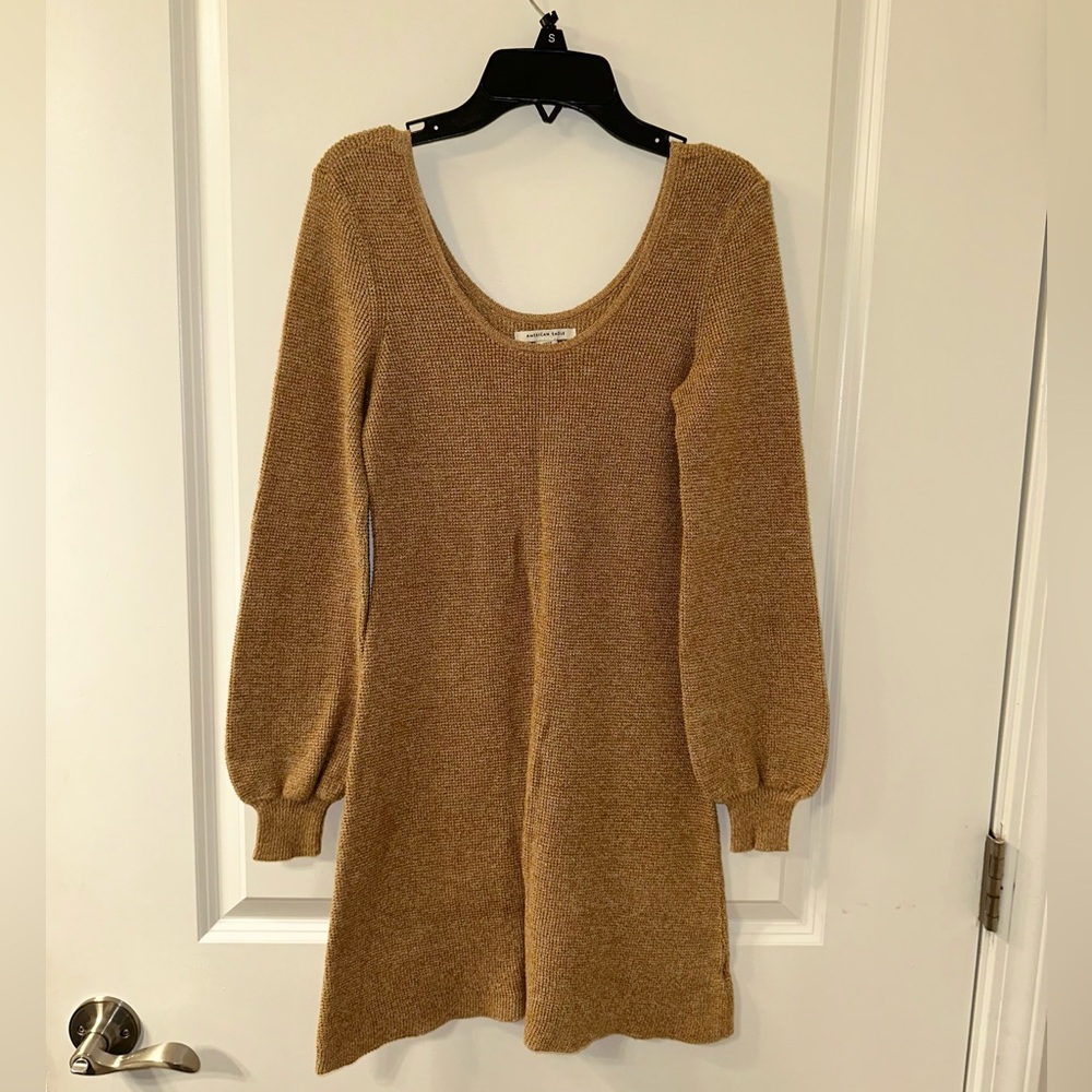 American eagle Brown Knit Long Sleeve Dress